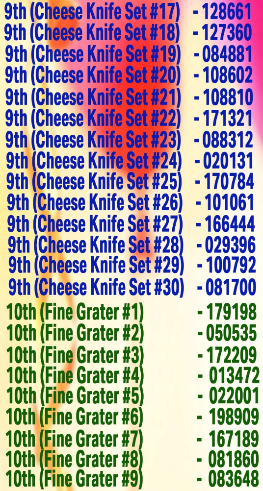 Winning Numbers 7