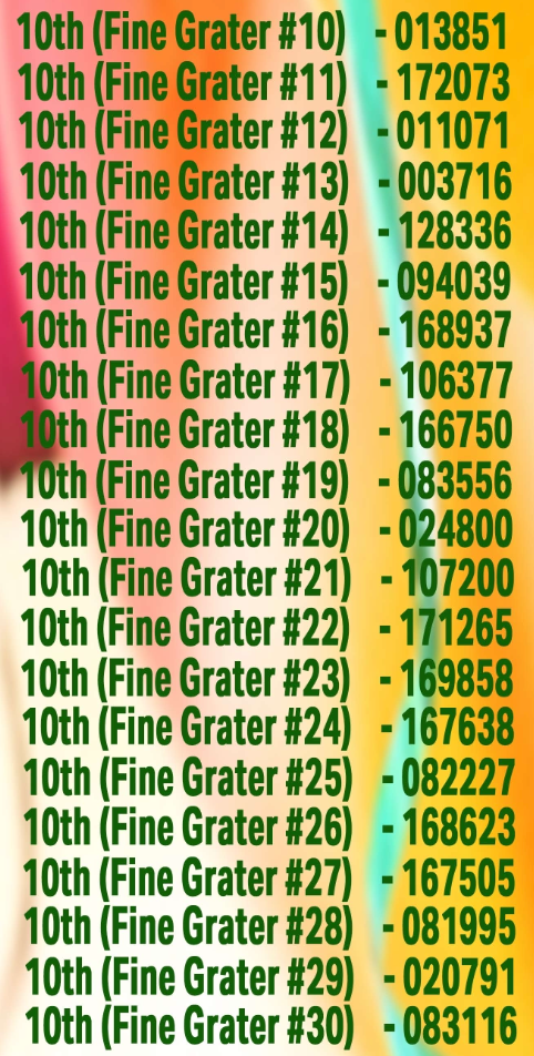 Winning Numbers 8
